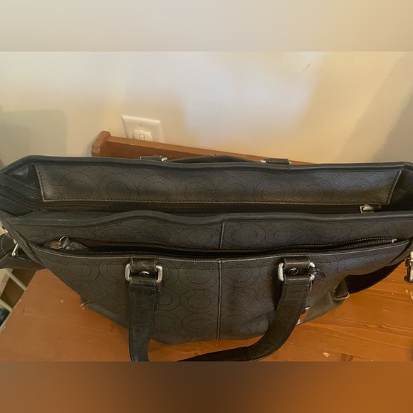 Coach Crossbody Monogramed Gray Black Satchel Tote Bag with Handles READ - Picture 13 of 14